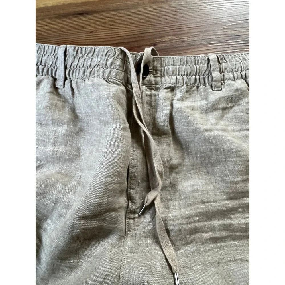 Madewell Men XL Beige 100% Linen Drawstring Waist Beach Resortwear Pants